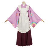 Tasokare Hotel Tsukahara Neko Women Purple Kimono Outfit Cosplay Costume Outfits Halloween Carnival Suit