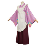 Tasokare Hotel Tsukahara Neko Women Purple Kimono Outfit Cosplay Costume Outfits Halloween Carnival Suit