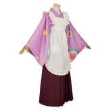 Tasokare Hotel Tsukahara Neko Women Purple Kimono Outfit Cosplay Costume Outfits Halloween Carnival Suit