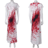 Terrifier 3 (2024) Terrifier 3 (2024) Women Bloodstained Robe Cosplay Costume Outfits Halloween Carnival Suit