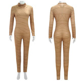 The Gaslight District Mel Women Brown Jumpsuit Cosplay Costume Outfit Halloween Carnival Suit