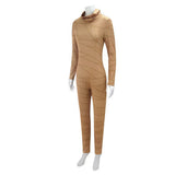 The Gaslight District Mel Women Brown Jumpsuit Cosplay Costume Outfit Halloween Carnival Suit