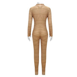 The Gaslight District Mel Women Brown Jumpsuit Cosplay Costume Outfit Halloween Carnival Suit