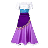 The Hunchback of Notre Dame Esmeralda Women Purple Dress Cosplay Costume Outfit Halloween Carnival Suit