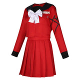 The Hundred Line: Last Defense Academy Kako Tsukumo Red JK Dress Outfit Cosplay Costume