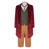 The Lord of the Rings Bilbo Baggins Red Outfit Cosplay Costume Outfit Halloween Carnival Suit