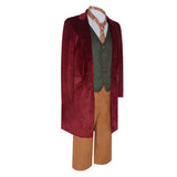 The Lord of the Rings Bilbo Baggins Red Outfit Cosplay Costume Outfit Halloween Carnival Suit