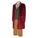 The Lord of the Rings Bilbo Baggins Red Outfit Cosplay Costume Outfit Halloween Carnival Suit