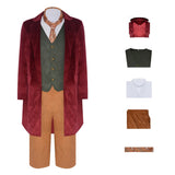 The Lord of the Rings Bilbo Baggins Red Outfit Cosplay Costume Outfit Halloween Carnival Suit