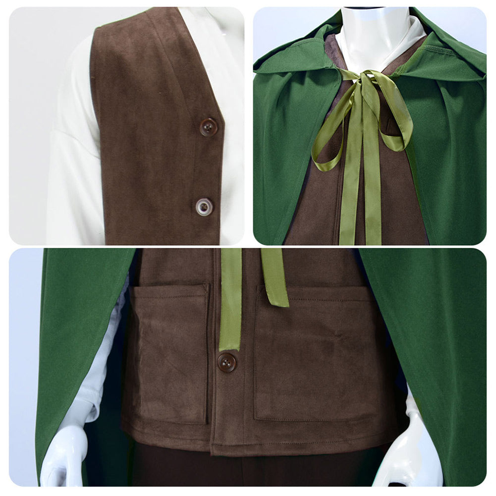 The Lord Of The Rings Frodo Baggins Brown Outfit Cosplay Costume Outfi ...