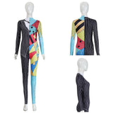 The Nightmare Before Christmas Sally Women Colorful Patchwork Jumpsuit Cosplay Costume Outfit Halloween Carnival Suit
