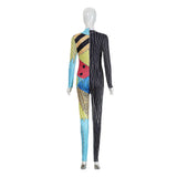 The Nightmare Before Christmas Sally Women Colorful Patchwork Jumpsuit Cosplay Costume Outfit Halloween Carnival Suit