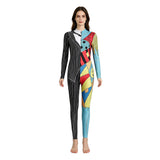 The Nightmare Before Christmas Sally Women Colorful Patchwork Jumpsuit Cosplay Costume Outfit Halloween Carnival Suit