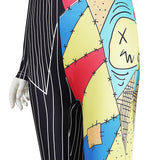 The Nightmare Before Christmas Sally Women Colorful Patchwork Jumpsuit Cosplay Costume Outfit Halloween Carnival Suit