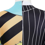 The Nightmare Before Christmas Sally Women Colorful Patchwork Jumpsuit Cosplay Costume Outfit Halloween Carnival Suit