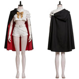 The Ribbon Hero Sapphire Women White Outfit with Cloak Cosplay Costume Outfit Halloween Carnival Suit