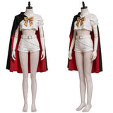 The Ribbon Hero Sapphire Women White Outfit with Cloak Cosplay Costume Outfit Halloween Carnival Suit