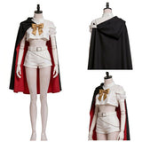 The Ribbon Hero Sapphire Women White Outfit with Cloak Cosplay Costume Outfit Halloween Carnival Suit