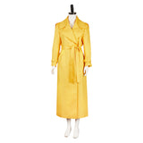 The Substance 2024 Elizabeth Women Yellow Coat Cosplay Costume Outfits Halloween Carnival Suit