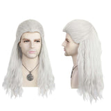 The Witcher Geralt of Rivia Cosplay Wig Heat Resistant Synthetic Hair Carnival Halloween Party Props