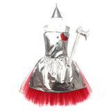 The Wizard of Oz Tin Man Kids Children Silver Tutu Dress Cosplay Costume Outfits Halloween Carnival Suit