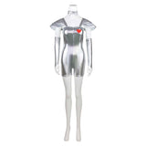 The Wonderful Wizard of Oz Tin Man Genderbend Version Silver Outfit Cosplay Costume Outfit Halloween Carnival Suit