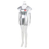 The Wonderful Wizard of Oz Tin Man Genderbend Version Silver Outfit Cosplay Costume Outfit Halloween Carnival Suit