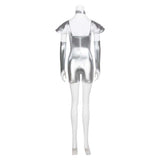 The Wonderful Wizard of Oz Tin Man Genderbend Version Silver Outfit Cosplay Costume Outfit Halloween Carnival Suit