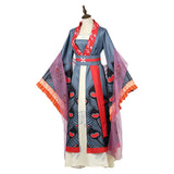 Though I Am an Inept Villainess Huang Linglin Women Blue Hanfu Cosplay Costume Outfit Halloween Carnival Suit