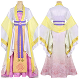 Though I Am an Inept Villainess Huang Linglin Women Yellow Dress Cosplay Costume Outfit Halloween Carnival Suit