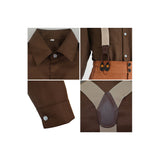 Titanic Jack Dawson Brown Outfit Cosplay Costume Outfits Halloween Carnival Suit
