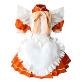 Tokyo Mew Mew New Bu-Ling Huang Women Orange Maid Dress Cosplay Costume Outfit Halloween Carnival Suit