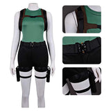 Tomb Raider Lara Croft Women Green Outfit Cosplay Costume Outfit Halloween Carnival Suit
