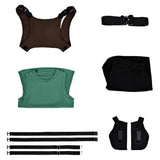 Tomb Raider Lara Croft Women Green Outfit Cosplay Costume Outfit Halloween Carnival Suit