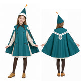 Tongari Boushi no Atelier Coco Kids Children Green Outfit Cosplay Costume Outfit Halloween Carnival Suit