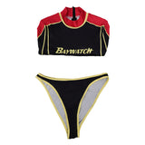 TV Baywatch Summer Quinn Women Black Split Swimsuit Cosplay Costume Outfits Halloween Carnival Suit