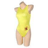 TV Baywatch Women Yellow One-piece Swimsuit Cosplay Costume Outfits Halloween Carnival Suit