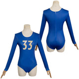 TV Fallout Vault 33 Dweller Lucy Women One-piece Blue Jumpsuit Cosplay Costume Outfits Halloween Carnival Suit