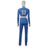 TV Fallout Vault 33 Dweller Women Blue Jumpsuit Cosplay Costume Outfits Halloween Carnival Suit