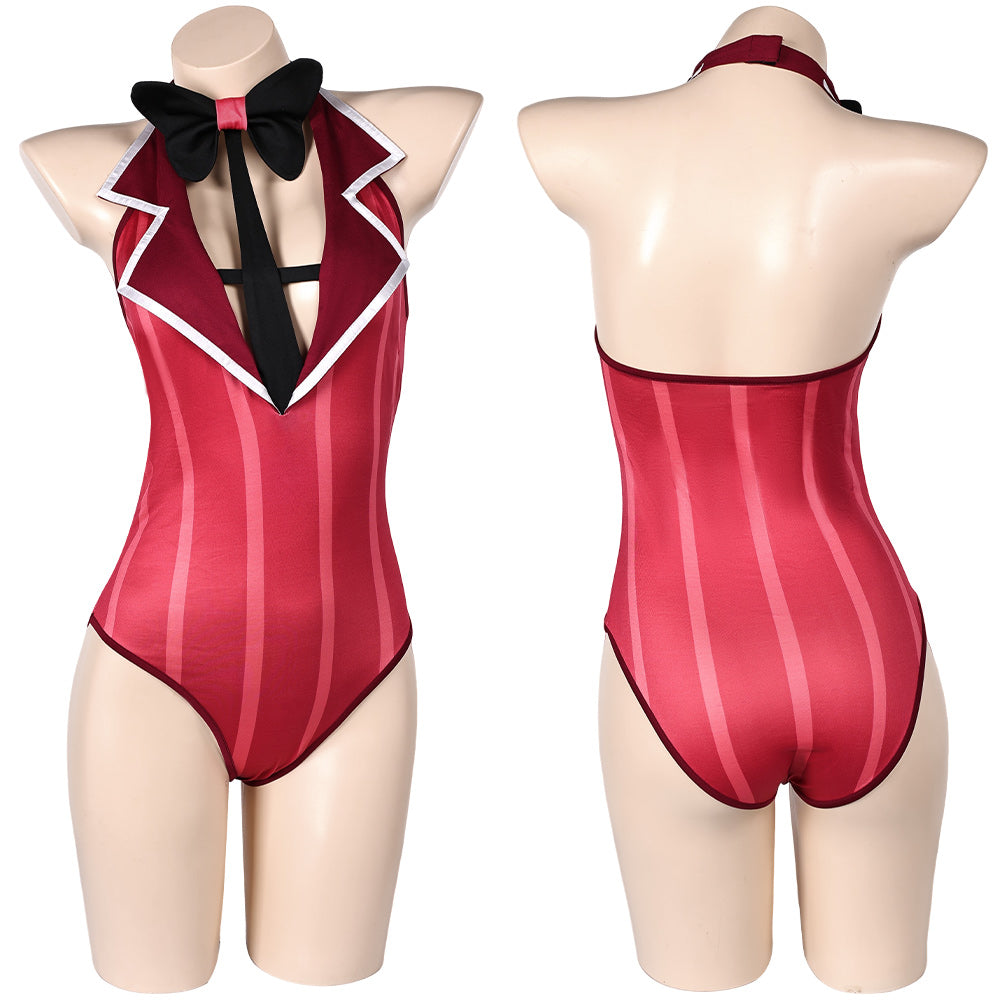 TV Hazbin Hotel Alastor Women Red Sexy One piece Swimsuit Cosplay