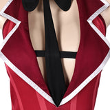TV Hazbin Hotel Alastor Women Red Sexy One-piece Swimsuit Cosplay Costume Outfits Halloween Carnival Suit