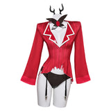 TV Hazbin Hotel Alastor Women Red Sexy Suit Cosplay Costume Outfits Halloween Carnival Suit