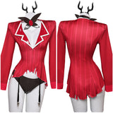 TV Hazbin Hotel Alastor Women Red Sexy Suit Cosplay Costume Outfits Halloween Carnival Suit