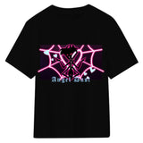 TV Hazbin Hotel Angel Dust Black T-shirt Summer Men Women Short Sleeve Shirt