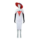 TV Hazbin Hotel Lucifer Morningstar Women White Dress With Hat Cosplay Costume Outfits Halloween Carnival Suit