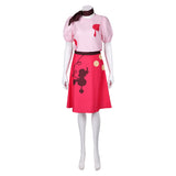 TV Hazbin Hotel Niffty Women Pink Printed Dress Cosplay Costume Outfits Halloween Carnival Suit