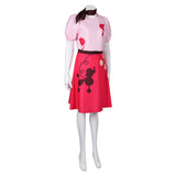 TV Hazbin Hotel Niffty Women Pink Printed Dress Cosplay Costume Outfits Halloween Carnival Suit