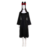 TV Hazbin Hotel Nun Alastor Women Black Dress With Hat Cosplay Costume Outfits Halloween Carnival Suit