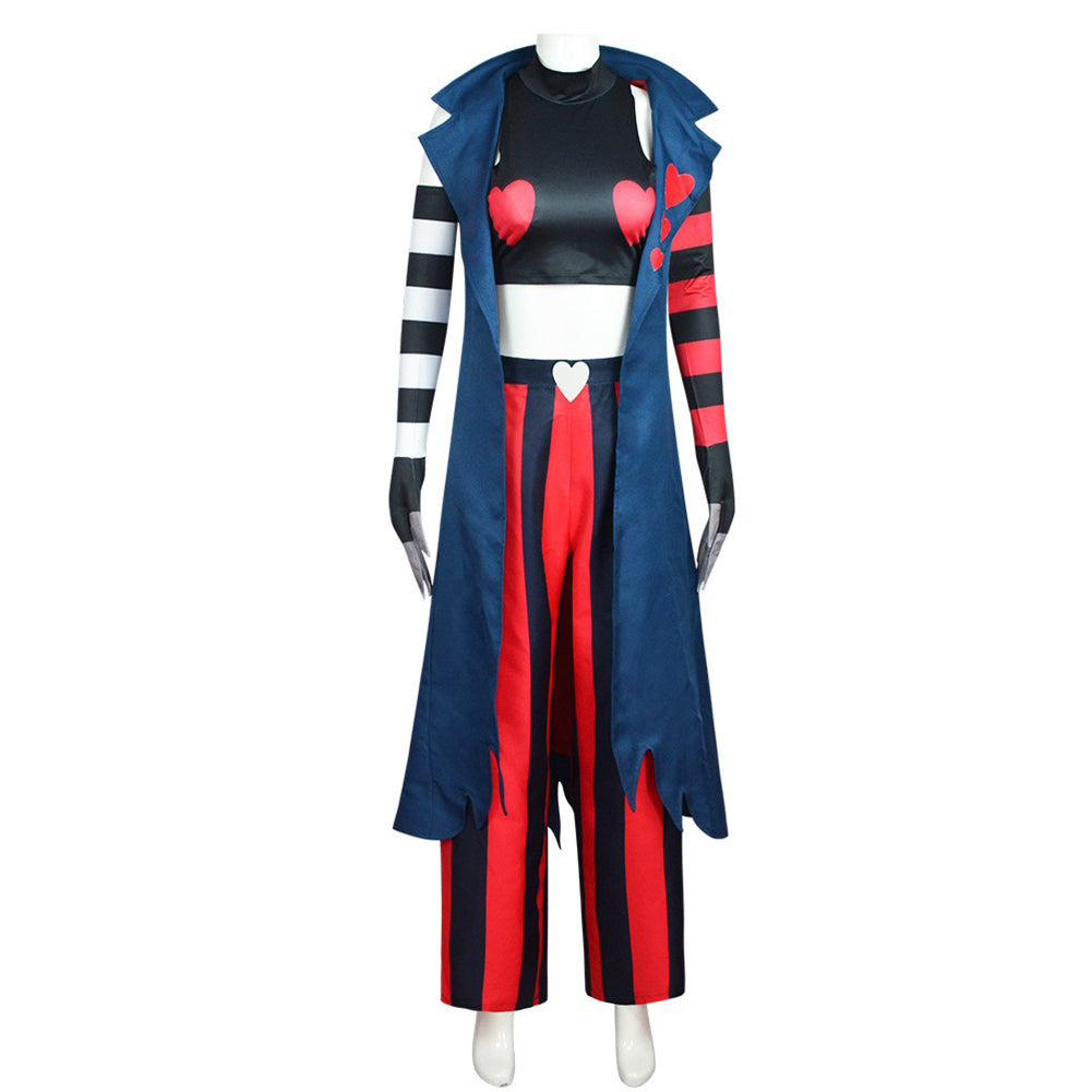 TV Hazbin Hotel Velvette Women Red Blue Outfit Cosplay Costume Outfits –  TrendsinCosplay