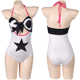 TV Hazbin Hotel Verosika Mayday Women White One-piece Swimsuit Cosplay Costume